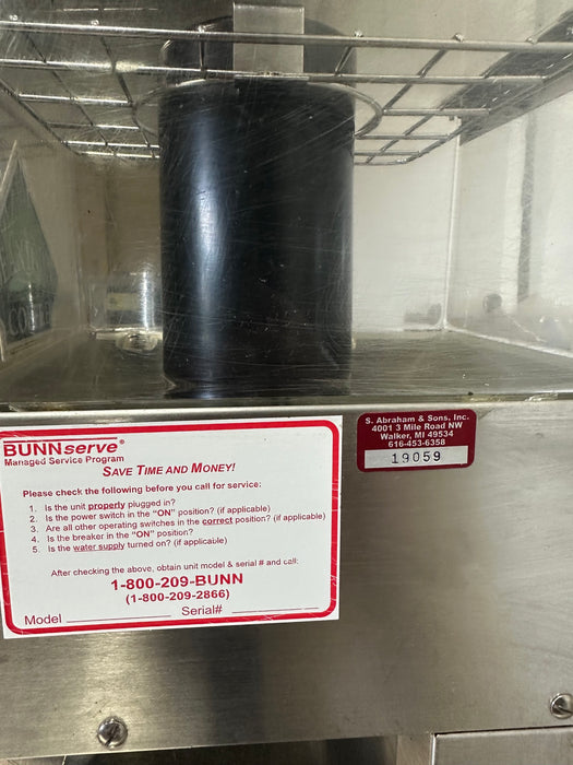 "BUNN" LPG-120V-SST H.D COMMERCIAL COUNTERTOP COFFEE GRINDER