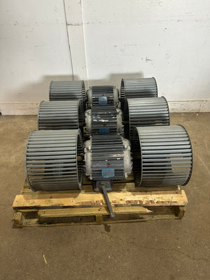 LOT OF 3***DUAL SQUIRREL CAGE FAN/AIR BLOWERS W/ 5.94HP GOULD MOTOR 3PH,230/460V