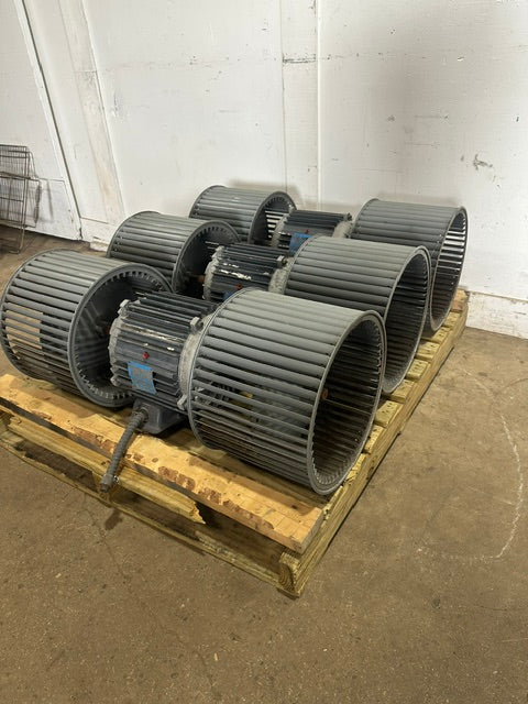 LOT OF 3***DUAL SQUIRREL CAGE FAN/AIR BLOWERS W/ 5.94HP GOULD MOTOR 3PH,230/460V