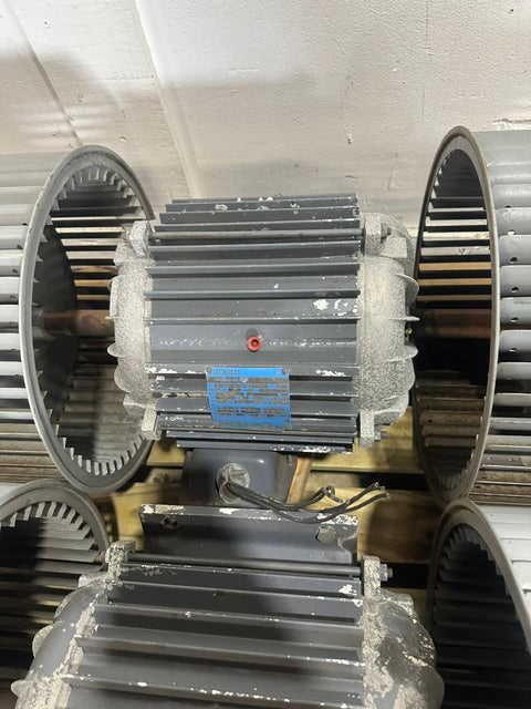 LOT OF 3***DUAL SQUIRREL CAGE FAN/AIR BLOWERS W/ 5.94HP GOULD MOTOR 3PH,230/460V