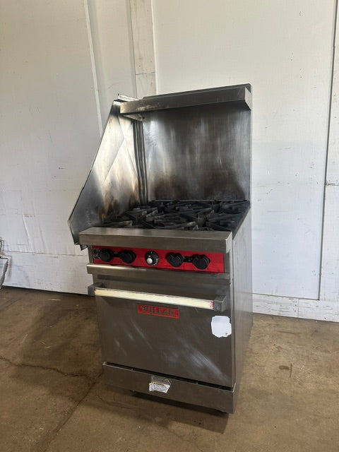 "VULCAN 24L" H.D COMMERCIAL NATURAL GAS 4 BURNER STOVE WITH OVEN