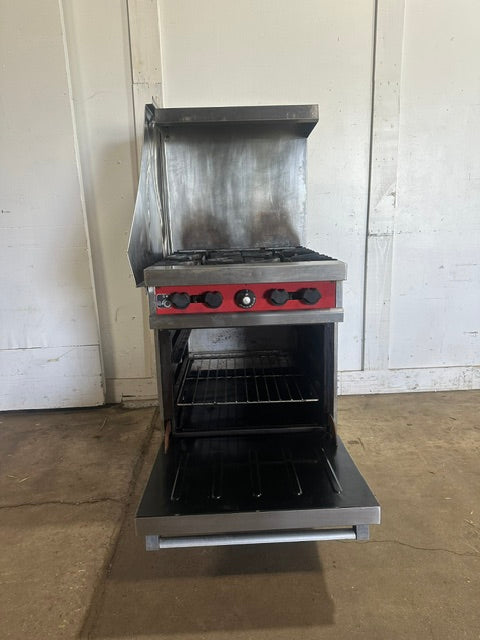 "VULCAN 24L" H.D COMMERCIAL NATURAL GAS 4 BURNER STOVE WITH OVEN