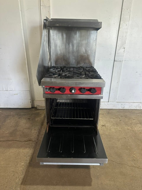 "VULCAN 24L" H.D COMMERCIAL NATURAL GAS 4 BURNER STOVE WITH OVEN