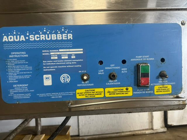 "INSINGER AQUA SCRUBBER"COMMERCIAL POT/PAN WASHING STATION/SCRUBBER SINK W/MOTOR