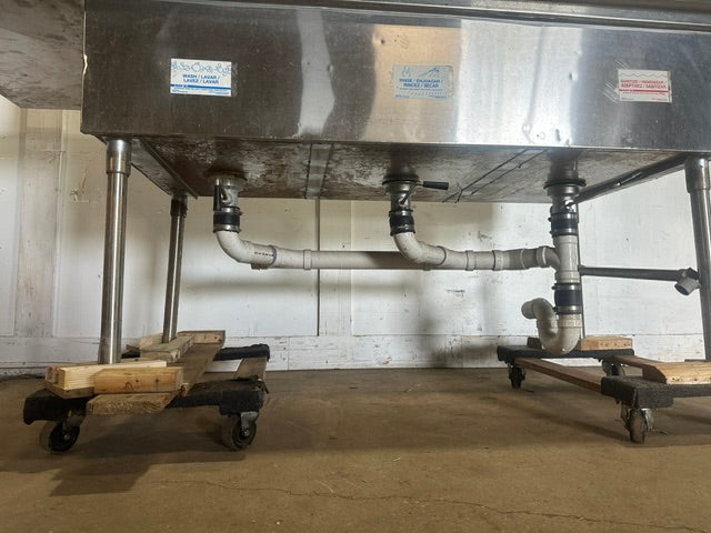 "JOHN BOOS" H.D COMMERCIAL S.S 3 COMPARTMENTS SINK W/ 2 DRAINBOARDS, NSF