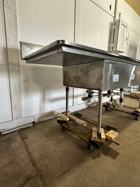 "JOHN BOOS" H.D COMMERCIAL S.S 3 COMPARTMENTS SINK W/ 2 DRAINBOARDS, NSF