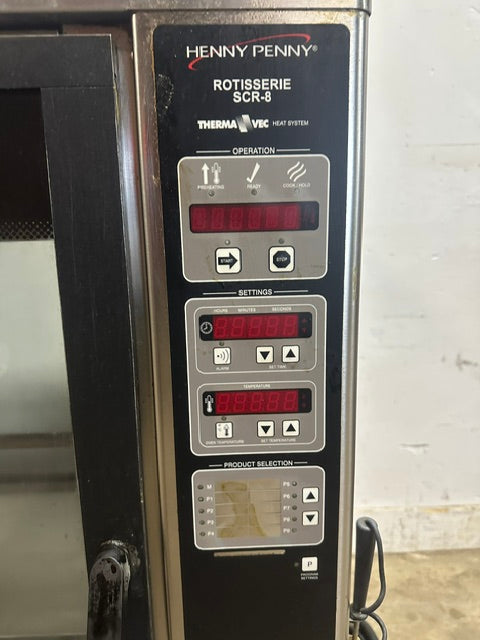 "HENNY PENNY SCR-8" COMMERCIAL ELECTRIC DIGITAL CHICKEN ROTISSERIE OVEN 208V,3PH