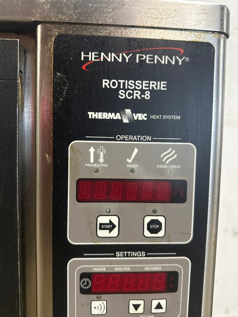 "HENNY PENNY SCR-8" COMMERCIAL ELECTRIC DIGITAL CHICKEN ROTISSERIE OVEN 208V,3PH