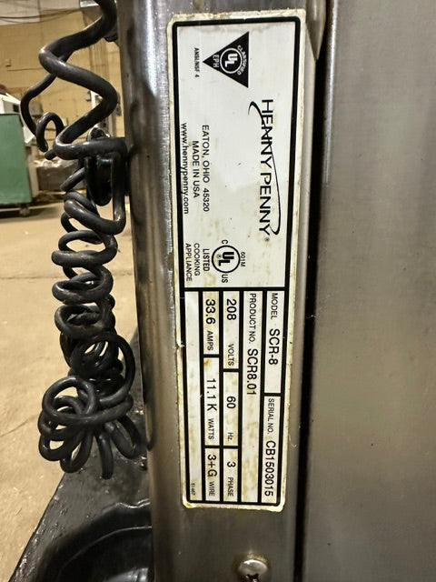"HENNY PENNY SCR-8" COMMERCIAL ELECTRIC DIGITAL CHICKEN ROTISSERIE OVEN 208V,3PH