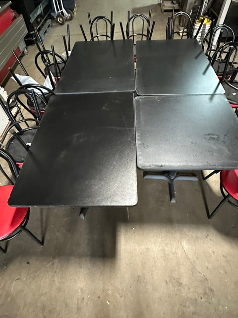 **LOT OF 4*** COMMERCIAL DINE IN TABLES AND 18 CHAIRS FOR RESTAURANT