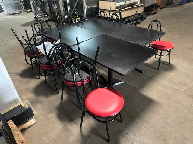 **LOT OF 4*** COMMERCIAL DINE IN TABLES AND 18 CHAIRS FOR RESTAURANT