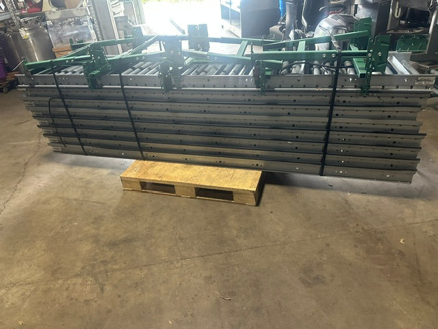 *LOT OF 8* 24"W x 120"L (EACH) INDUSTRIAL HD ROLLER CONVEYORS w/ ATTACHABLE LEGS