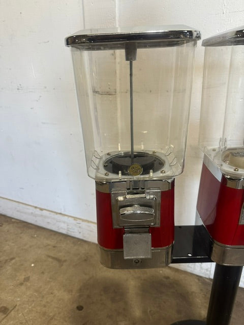 LOT OF 14,&nbsp; OAK&nbsp; Gumball Candy Vending machine ON STAND