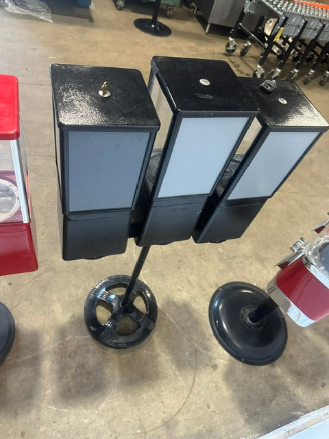 LOT OF 14,&nbsp; OAK&nbsp; Gumball Candy Vending machine ON STAND