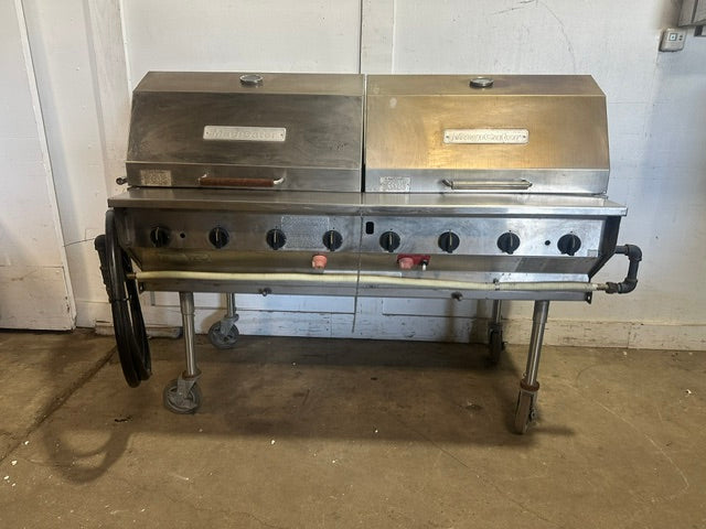 "MAGICATER" MOBILE COMMERCIAL N GAS OUTDOOR BBQ  GRILL W/ 8 BURNERS