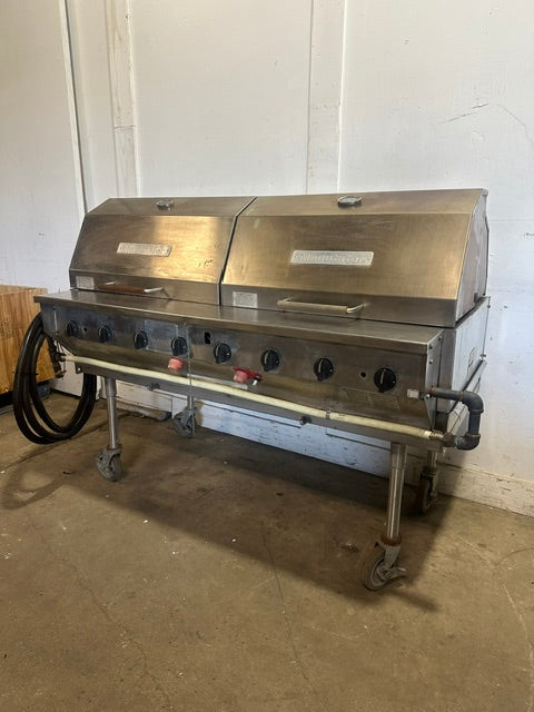 "MAGICATER" MOBILE COMMERCIAL N GAS OUTDOOR BBQ  GRILL W/ 8 BURNERS