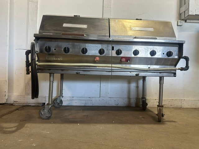 "MAGICATER" MOBILE COMMERCIAL N GAS OUTDOOR BBQ  GRILL W/ 8 BURNERS