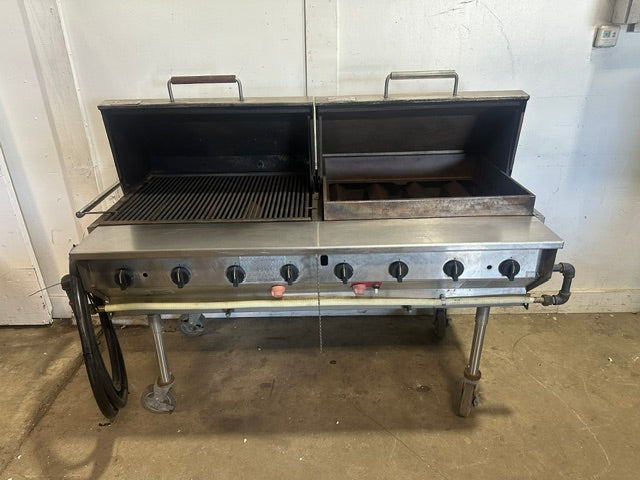 "MAGICATER" MOBILE COMMERCIAL N GAS OUTDOOR BBQ  GRILL W/ 8 BURNERS