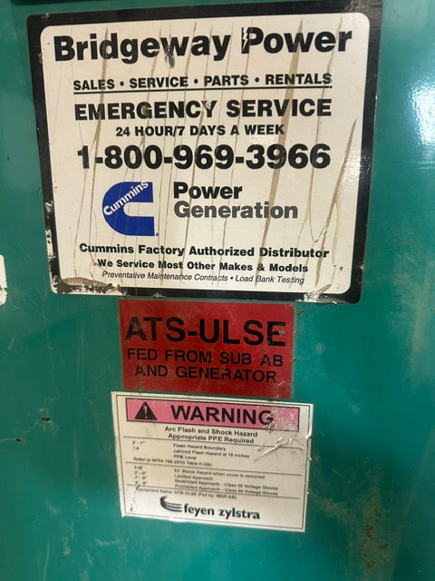 "CUMMINS OTECC-5735860" AUTOMATIC GENERATOR TRANSFER SWITCH, 480 V, 400 AMPS
