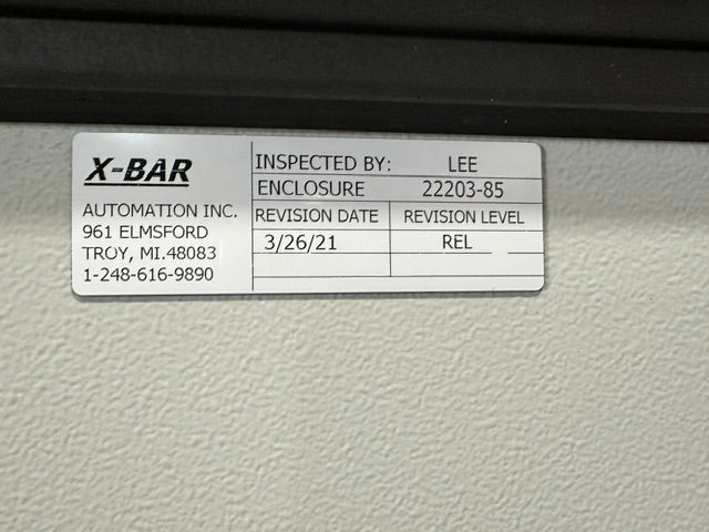 X-bar Automation electrical control drive servo panel with a E308M heat exchange