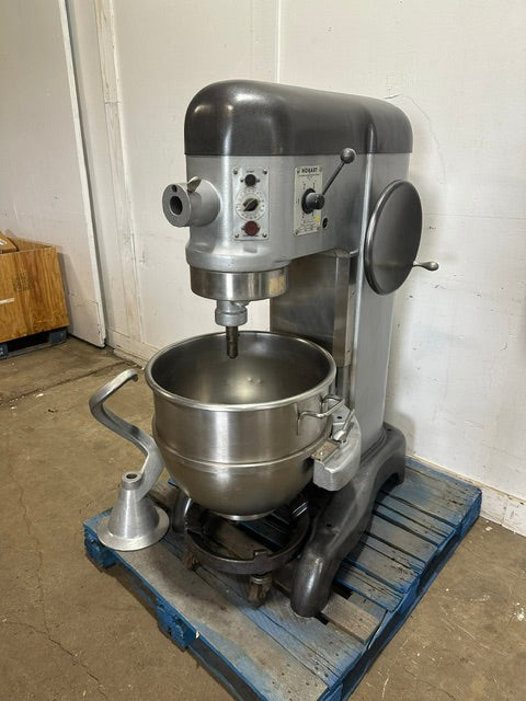 "HOBART L-800"208V 3PH COMMERCIAL 80Q DOUGH MIXER W/J HOOK, BOWL  BOWL ROLLER