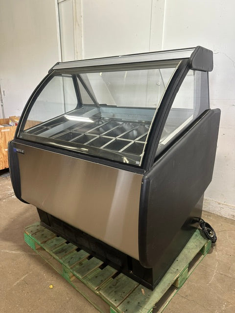 MASTER-BILT GEL-6 46"curved glass commercial gelato  ice cream merchandiser 1PH