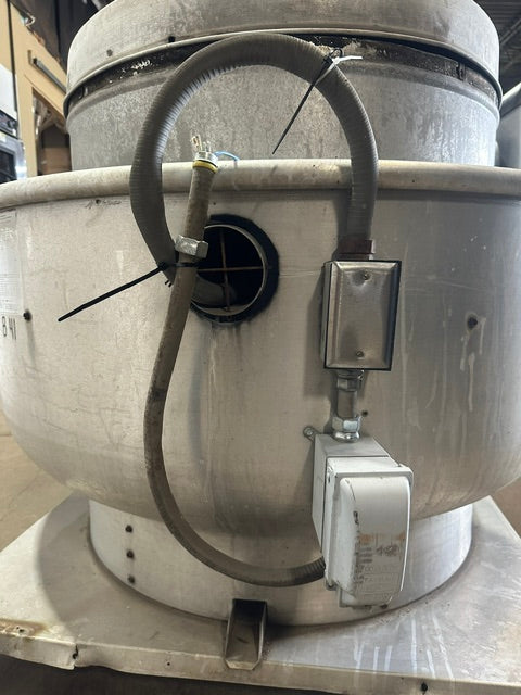 "DAYTON 4HX99A" CENTRIFUGAL UPBLAST ROOF EXHAUST FAN, BELT DRIVE (42" x 42"BASE)