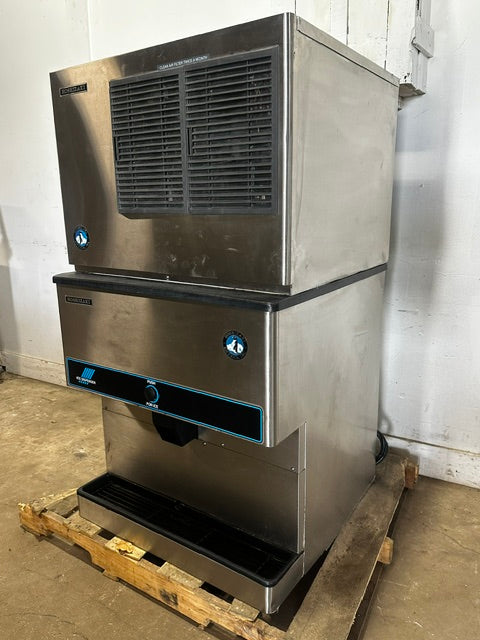 HOSHIZAKI KML-350MAH ICE MAKER W/ATTACHED DISPENSER AND DRIP TRAY
