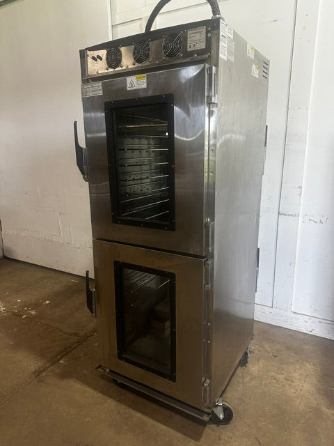 "CRES COR" COMMERCIAL PASS THROUGH ( FRONT AND BACK DOORS) WARMING PROOFER/HOLDING CABINET ON CASTERS, 208V 1PH
