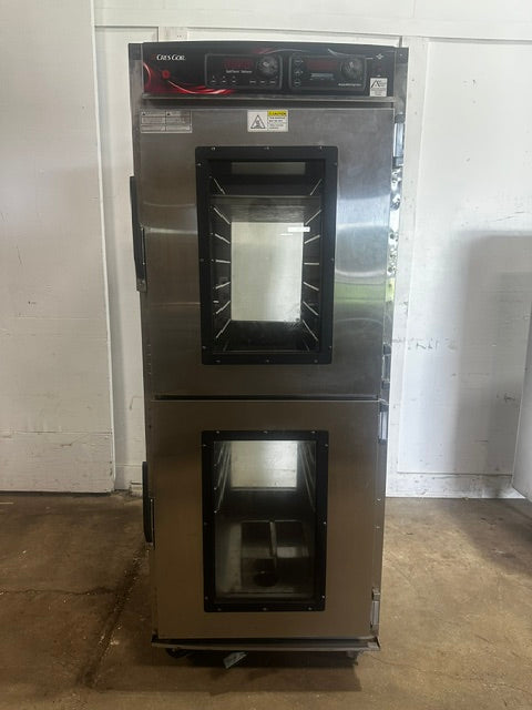 "CRES COR" COMMERCIAL PASS THROUGH ( FRONT AND BACK DOORS) WARMING PROOFER/HOLDING CABINET ON CASTERS, 208V 1PH