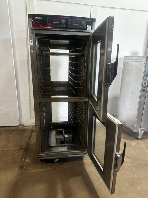 "CRES COR" COMMERCIAL PASS THROUGH ( FRONT AND BACK DOORS) WARMING PROOFER/HOLDING CABINET ON CASTERS, 208V 1PH