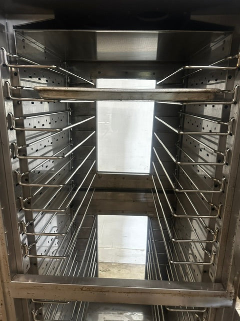 "CRES COR" COMMERCIAL PASS THROUGH ( FRONT AND BACK DOORS) WARMING PROOFER/HOLDING CABINET ON CASTERS, 208V 1PH