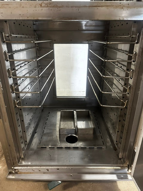 "CRES COR" COMMERCIAL PASS THROUGH ( FRONT AND BACK DOORS) WARMING PROOFER/HOLDING CABINET ON CASTERS, 208V 1PH