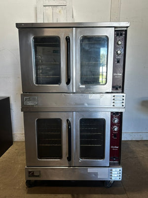 "SOUTHBEND SLGS/22SC"H.D COMMERCIAL N GAS DOUBLE STACK CONVECTION OVEN ON CASTER
