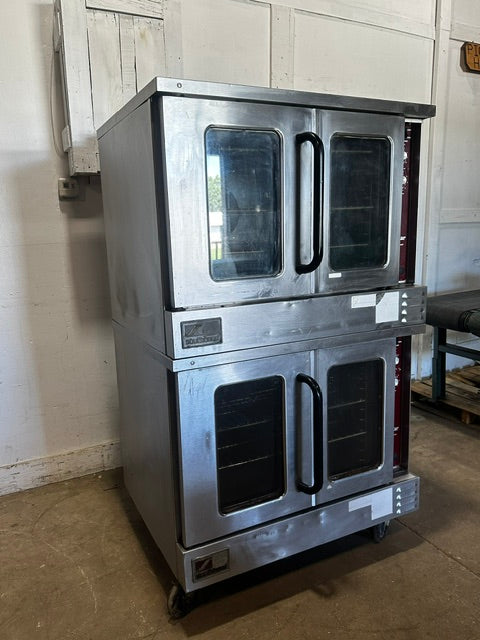 "SOUTHBEND SLGS/22SC"H.D COMMERCIAL N GAS DOUBLE STACK CONVECTION OVEN ON CASTER