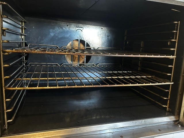 "SOUTHBEND SLGS/22SC"H.D COMMERCIAL N GAS DOUBLE STACK CONVECTION OVEN ON CASTER