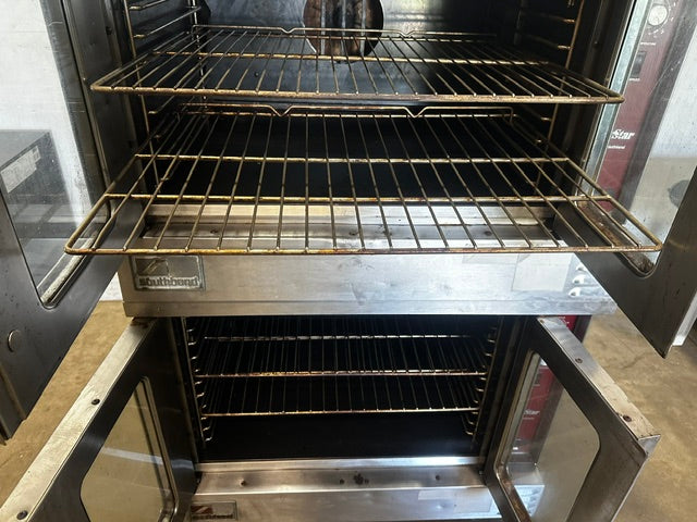 "SOUTHBEND SLGS/22SC"H.D COMMERCIAL N GAS DOUBLE STACK CONVECTION OVEN ON CASTER