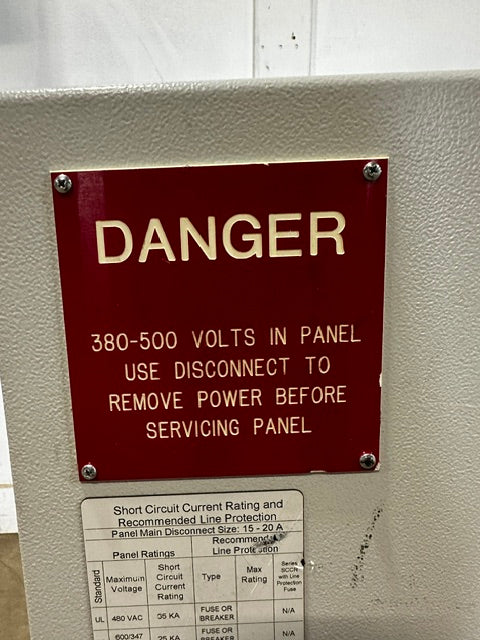 X-bar Automation electrical control drive panel, 480V 3PH