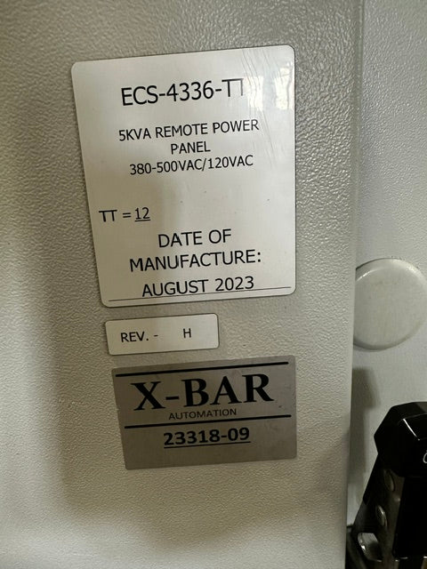 X-bar Automation electrical control drive panel, 480V 3PH