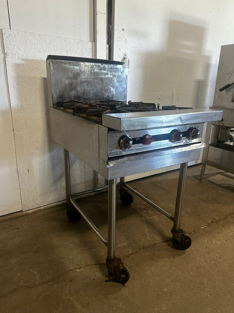 "JADE JMRH-41A" H.D COMMERCIAL N GAS 4 BURNER STOVE ON CASTER, 3,5000 BTU/HR
