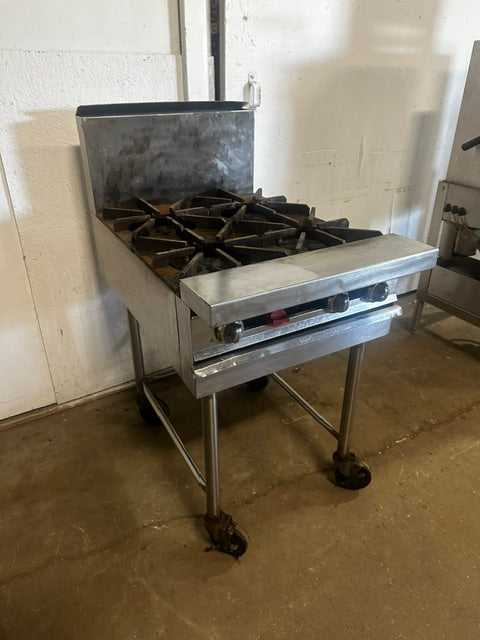 "JADE JMRH-41A" H.D COMMERCIAL N GAS 4 BURNER STOVE ON CASTER, 3,5000 BTU/HR