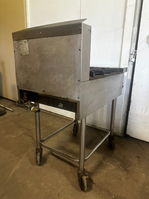 "JADE JMRH-41A" H.D COMMERCIAL N GAS 4 BURNER STOVE ON CASTER, 3,5000 BTU/HR