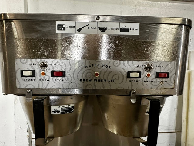"GRINDMASTER P- 400EST" COMMERCIAL DUAL COFFEE BREWER HOT WATER SPIGOT, 1PH