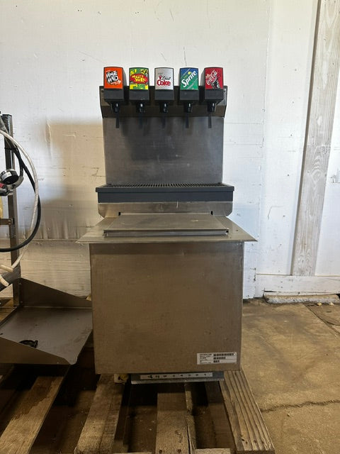 H.D COMMERCIAL 5 FLAVOR SODA  ICE DISPENSER W/ 5 SYRUP PUMPS and BIB STAND