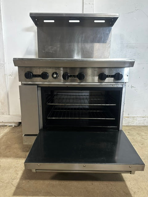 "AMERICAN RANGE AR-6" H.D  N GAS COMMERCIAL 6 BURNER STOVE WITH OVEN  2 RACKS