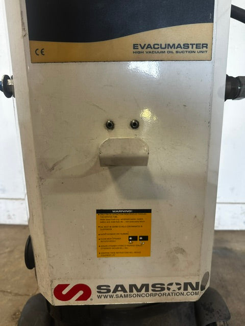 "Samson" Evacumaster High Vacuum Oil Suction Unit, on wheels,