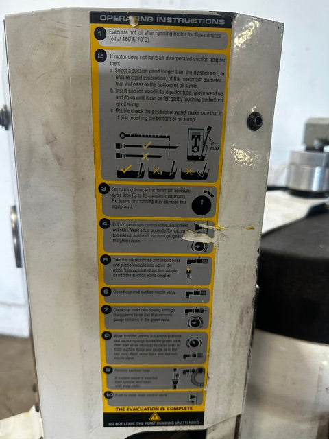 "Samson" Evacumaster High Vacuum Oil Suction Unit, on wheels,