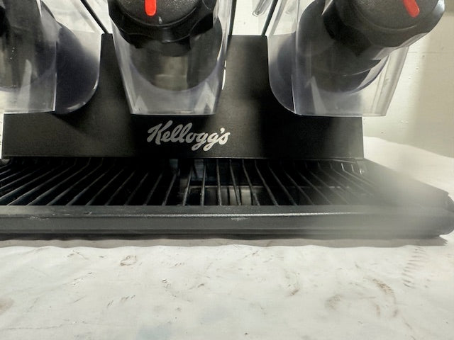 "KELLOG'S" COUNTER TOP TRIPLE CEREAL DISPENSER 17 1/4"H x 18 1/4"W x 13 1/4"D