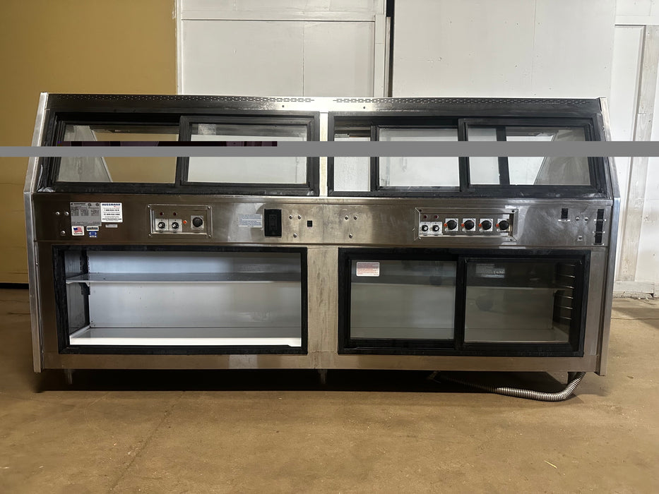 "HUSSMANN R3H-HF-8" H.D COMM DUAL SERVICE HOT FOOD DISPLAY CASE 98"W, 3PH
