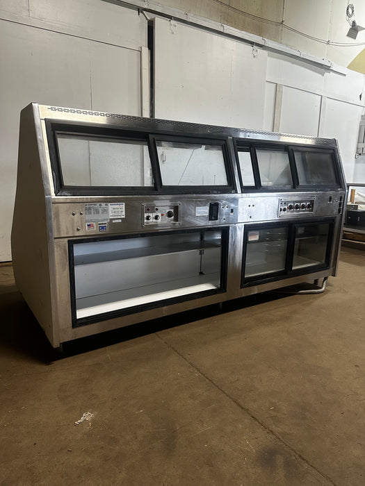 "HUSSMANN R3H-HF-8" H.D COMM DUAL SERVICE HOT FOOD DISPLAY CASE 98"W, 3PH
